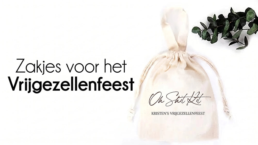 Katoenen zakjes voor het vrijgezellenfeest