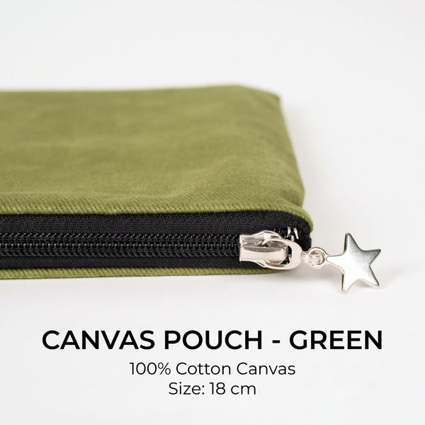 Zippered Clutch Bag – Green – 10" × 7" (25 × 18 cm) - 10 oz - Pamusan.com